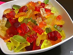 Naughty babe is playing with sex toys in front of the camera, because it is her job