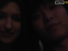 Asian guy is fucking his girlfriend in front of a hidden camera, in her living room