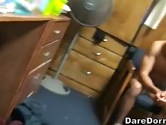 Fresh college girls invited a handsome guy to their dorm, hoping to have a threesome with him