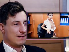 Sexy, German brunette is often in the mood to do it with her horny boss