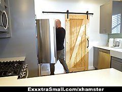 Petite blonde was caught sniffing her roommate's underwear so he fucked her to teach her a lesson