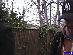 Naughty British brunette is about to have casual sex with a salesman, just for fun