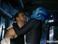 Rachel Starr is masked and ready for the party, but her man needs a good fuck