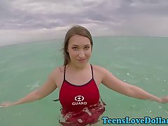 Blonde got fucked in the locker room and started screaming from pleasure while she was cumming