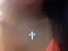 Naughty Paloma Gomes is wearing neon thongs while posing in front of her web camera