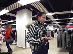 Two girls are getting fucked in various shops to get discounts like no one does